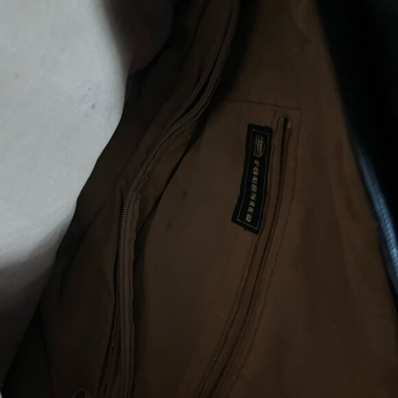 VINTAGE black crossbody leather bag gold hardware - Picture 6 of 11